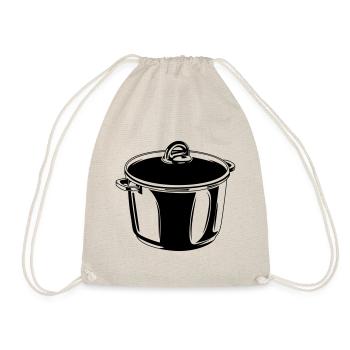 kochtopf topf kochen symbol silhouette - Turnbeutel - Natur - Vorne