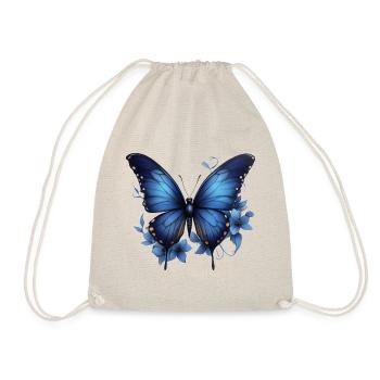 Eleganz des Himmels: Blauer Schmetterling - Turnbeutel - Natur - Vorne
