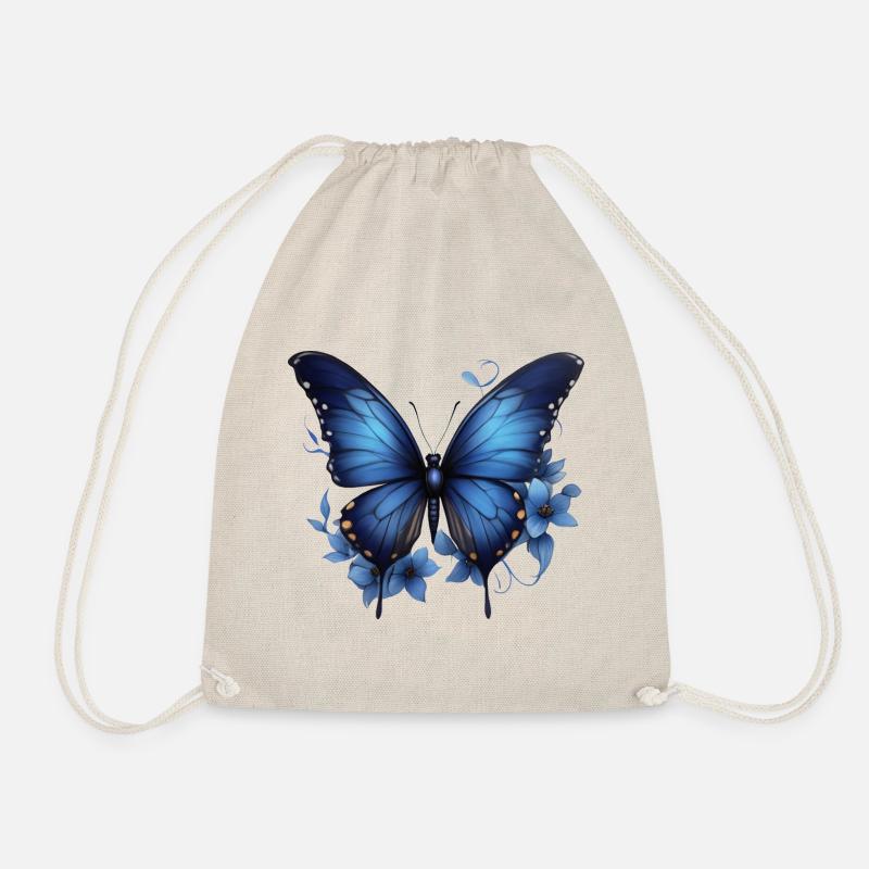 Eleganz des Himmels: Blauer Schmetterling - Turnbeutel - Natur