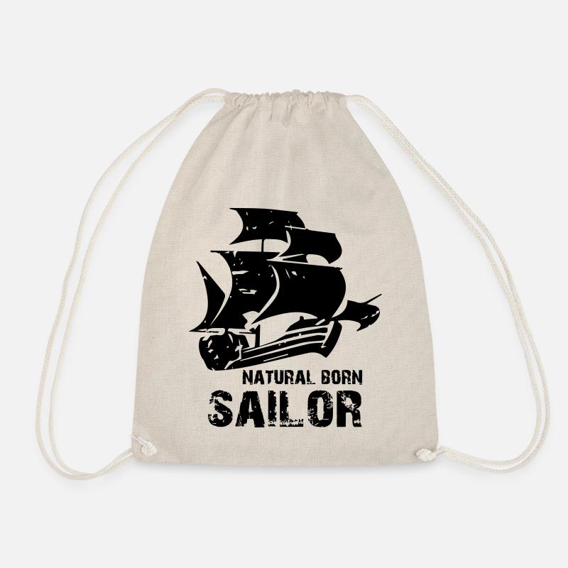 natural born sailor - born to sail - Drawstring Bag - nature