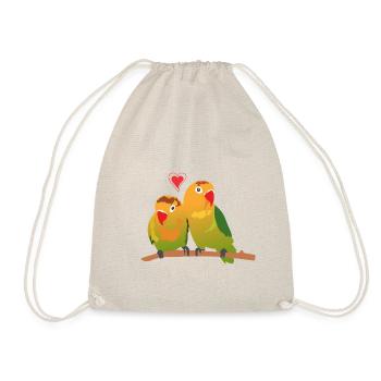 Lovebirds inseparable bird species cuddle - Drawstring Bag - nature - Front