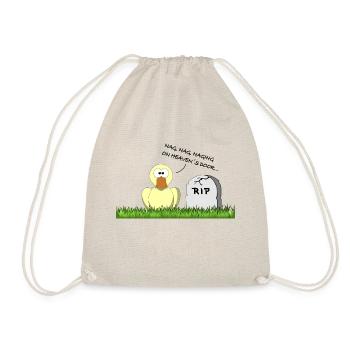 Lustige Ente "RIP" mit Spruch - Turnbeutel - Natur - Vorne