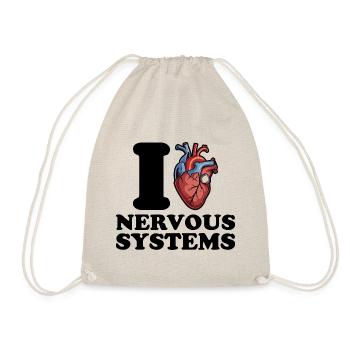 I love nervous systems - Drawstring Bag - nature - Front