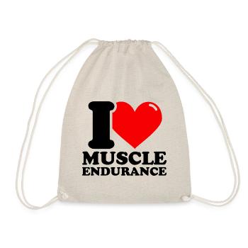 Ich liebe Muskelausdauer – Fitness-Gewichtheben lu - Turnbeutel - Natur - Vorne