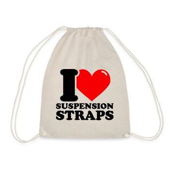 I Love Suspension Straps - Fitness Weightlifting - Drawstring Bag - nature - Front