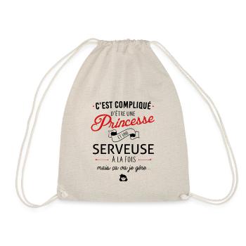 Princesse et serveuse - Sac de sport léger - nature - Devant