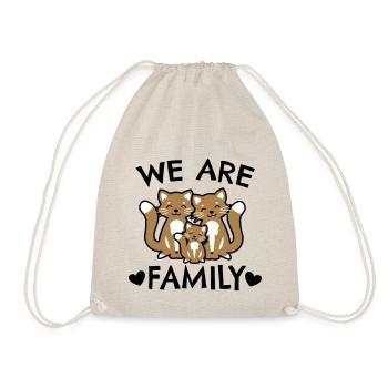 We are family - cat family - Drawstring Bag - nature - Front