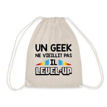 Un geek ne vieillit pas, il level-up - Sac de sport léger - nature - Devant