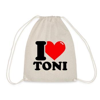 I love toni First name - Drawstring Bag - nature - Front