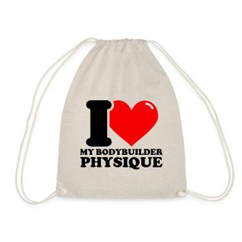 I Love My Bodybuilder Body – Fitness Growth - Drawstring Bag - nature - Front