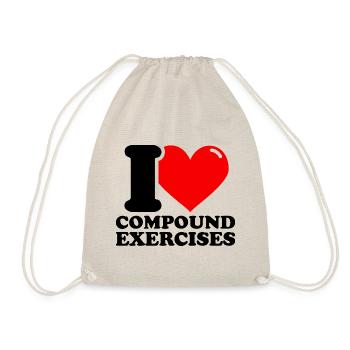 I Love Compound Exercises - Fitness-Gewic - Drawstring Bag - nature - Front