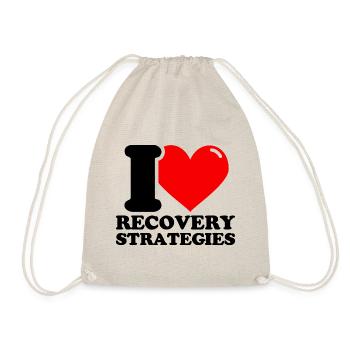 I Love Recovery Strategies – Fitness Weightlifting - Drawstring Bag - nature - Front