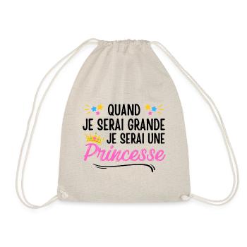 Quand je serai grande je serai une princesse - Sac de sport léger - nature - Devant