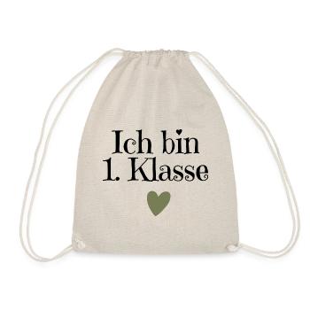 Ich bin 1 Klasse - Turnbeutel - Natur - Vorne