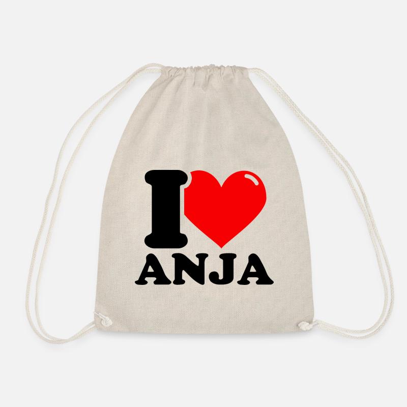 I love anja Vorname - Turnbeutel - Natur