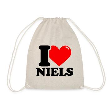 I love niels Vorname - Turnbeutel - Natur - Vorne
