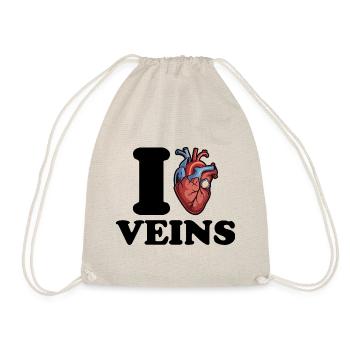Ich liebe Venen - Blutabnehmen - Turnbeutel - Natur - Vorne