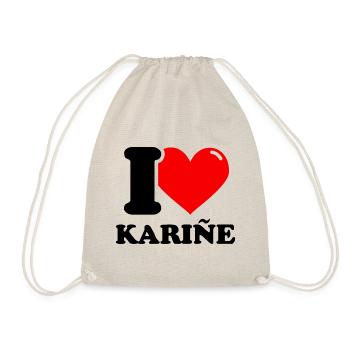 I love kariñe First name - Drawstring Bag - nature - Front