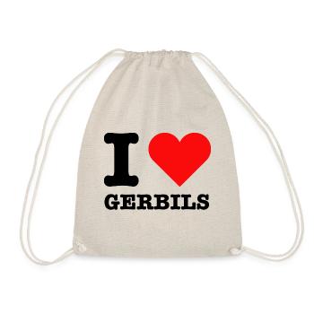 I Love Gerbils | Sweet race saying - Drawstring Bag - nature - Front