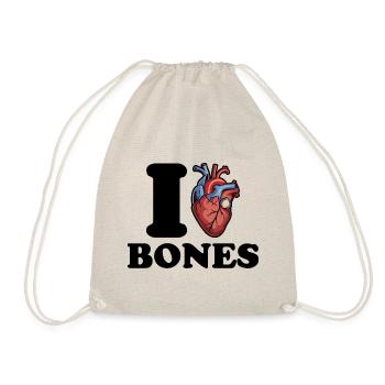 Ich liebe Bones - Turnbeutel - Natur - Vorne