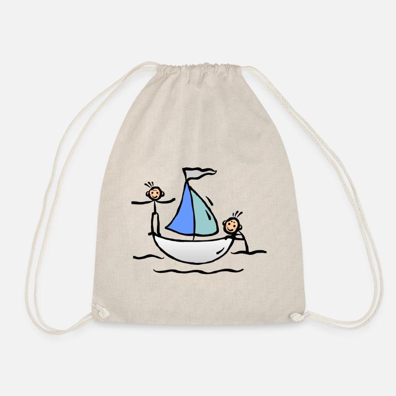 Comic - Segelboot Segeln Funsport Boot - Turnbeutel - Natur