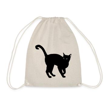 black cat silhouette - black cat silhouette - Drawstring Bag - nature - Front
