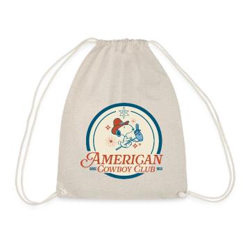 Peanuts Design American Cowboy Club With Snoopy - Drawstring Bag - nature - Front