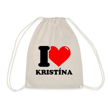 I love kristína Vorname - Turnbeutel - Natur - Vorne