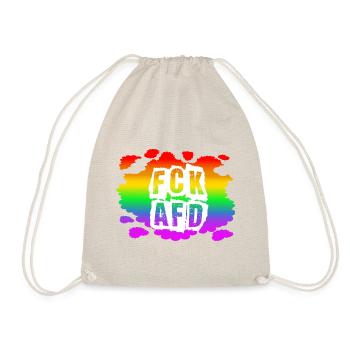 Stop AfD against right, democracy, diversity, left - Drawstring Bag - nature - Front