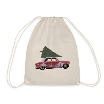 Oldtimer mit Tannenbaum - Turnbeutel - Natur - Vorne