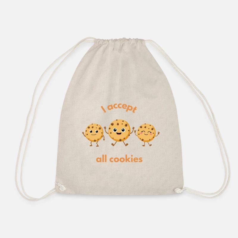 I accept all cookies - Drawstring Bag - nature