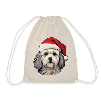 Maltese Dog Christmas Funny Xmas - Drawstring Bag - nature - Front