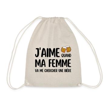 J'aime quand ma femme va me chercher une bière - Sac de sport léger - nature - Devant