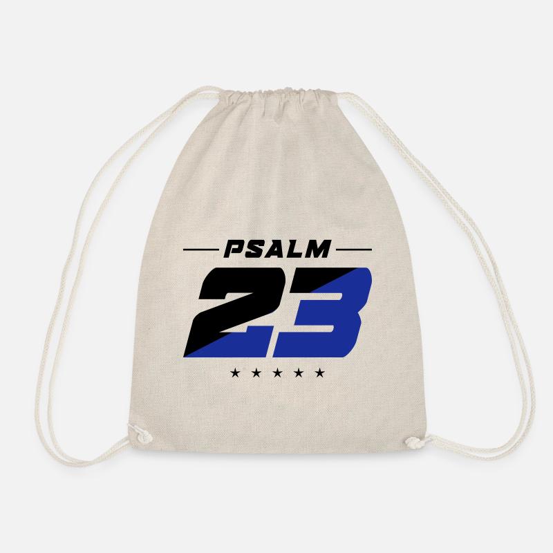 psalm 23 bible verse - Drawstring Bag - nature
