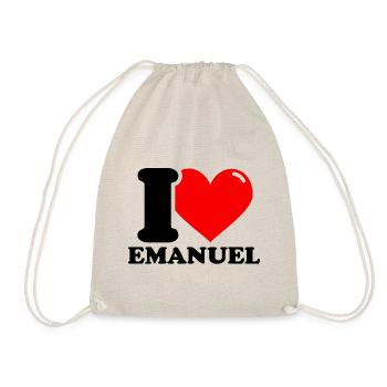 J’aime emanuel Prénom - Sac de sport léger - nature - Devant