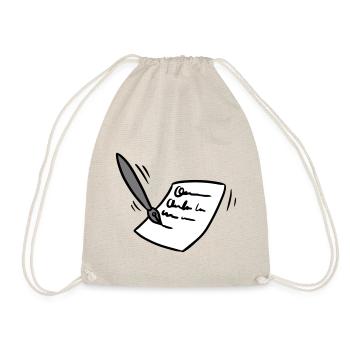 Letter fountain pen Letter ink pen gift idea - Drawstring Bag - nature - Front