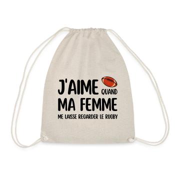 J'aime quand ma femme me laisse regarder le rugby - Sac de sport léger - nature - Devant