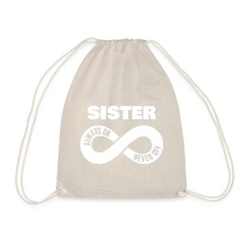 Sister Always On Never Off Schwester Liebe Herz - Turnbeutel - Natur - Vorne