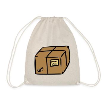 Paket package paquet Paketpost postman Sendung - Turnbeutel - Natur - Vorne