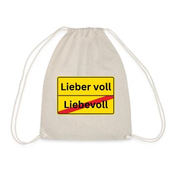 Ortsschild Lieber voll - Turnbeutel - Natur - Vorne