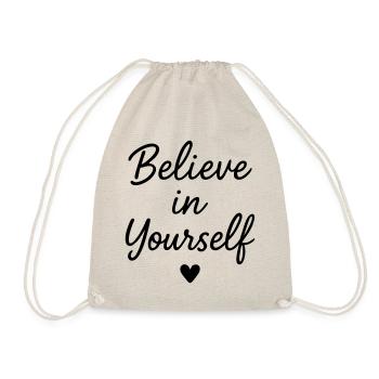 Believe in You Saying Heart - Drawstring Bag - nature - Front