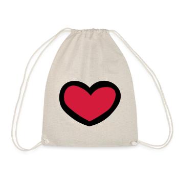 Herz / Heart / Coeur / - Turnbeutel - Natur - Vorne