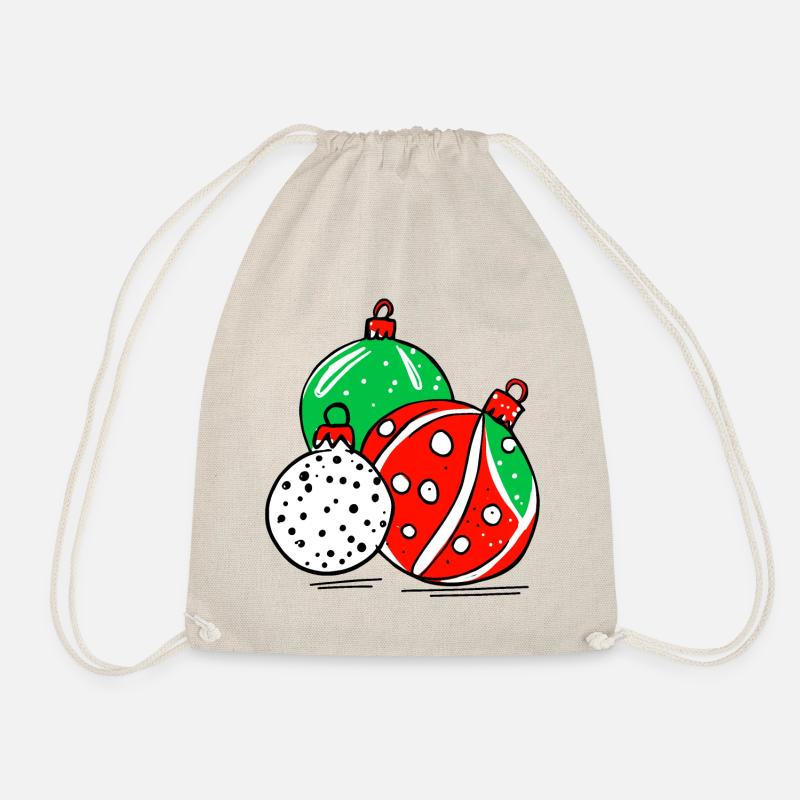 Christmas Decoration Balls - Drawstring Bag - nature
