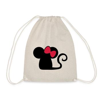Mäuschenschleife / souris avec noeud Souris mignonne - Sac de sport léger - nature - Devant