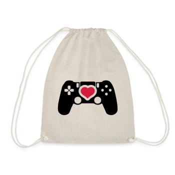gamer controller herz liebe - Turnbeutel - Natur - Vorne
