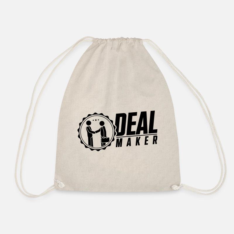 deal maker business manager chief sales - Drawstring Bag - nature