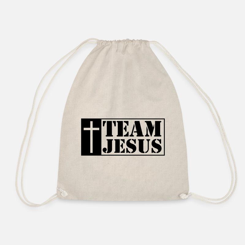 team jesus kreuz - Turnbeutel - Natur