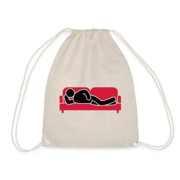 Couch Sleeping Sofa Tired Icon - Drawstring Bag - nature - Front