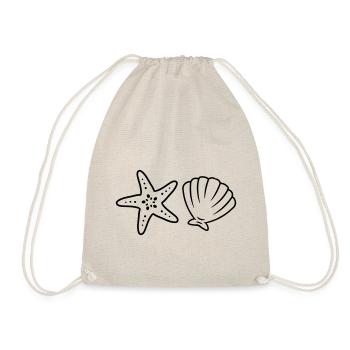 Seestern und Muschel Tauchen Strand Ozean Geschenk - Turnbeutel - Natur - Vorne