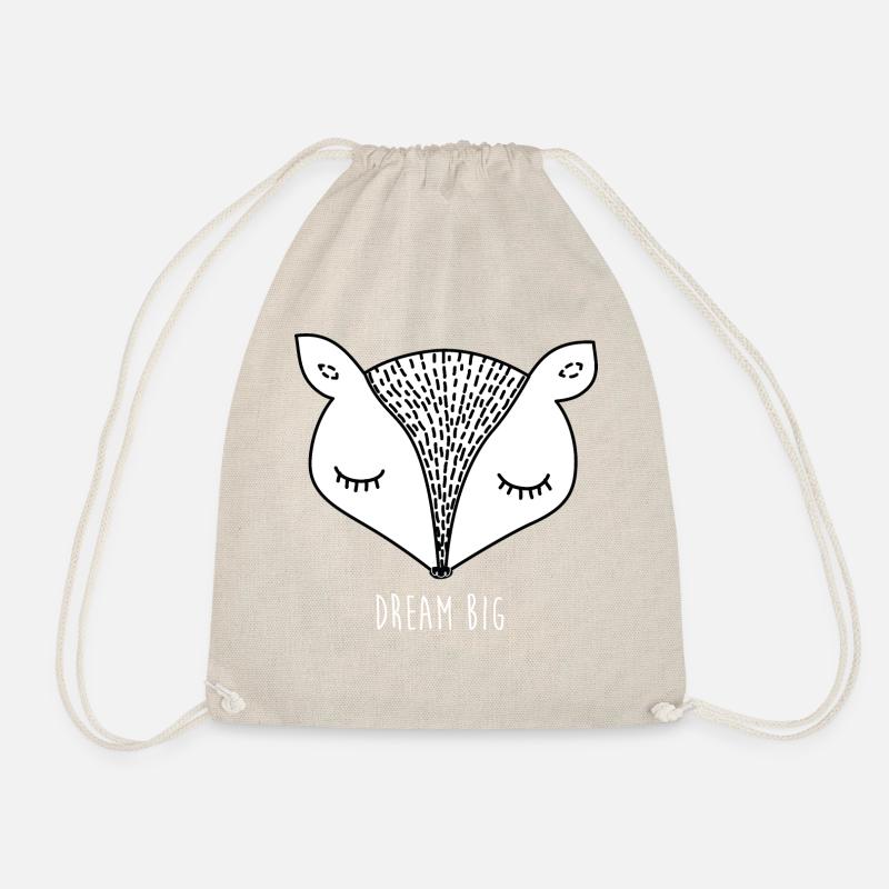 Forest animal mouse possum face asleep - Drawstring Bag - nature